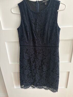 Banana Republic Navy Lace Sheath Mini Dress